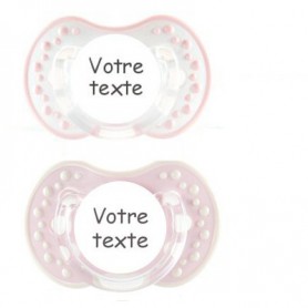 Tétines personnalisées Style fille (rose et blanc)