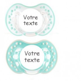 Tétines personnalisées Style garçon (turquoise et blanc)